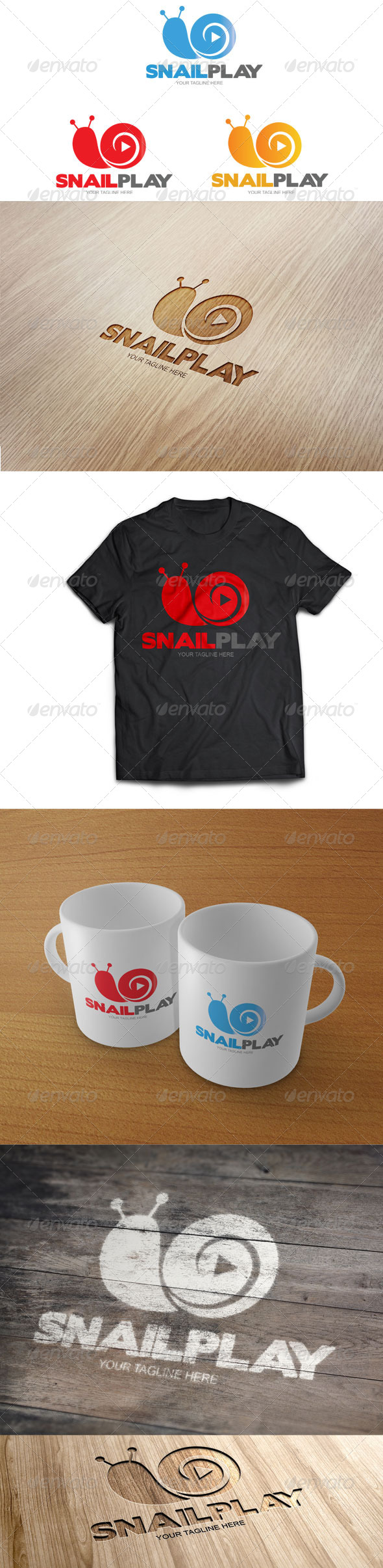 Snail Play - Logo Template - Animals Logo Templates