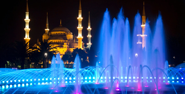 The Blue Mosque in Istanbul at Night