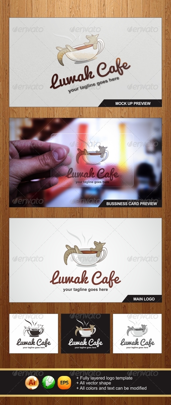 Luwak Cafe Logo - Food Logo Templates