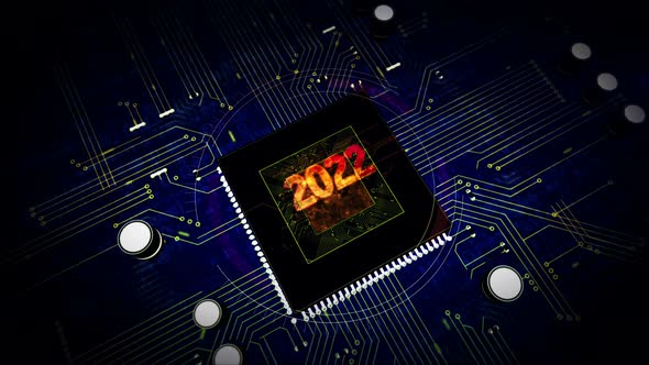 2022 year number futuristic hologram alt