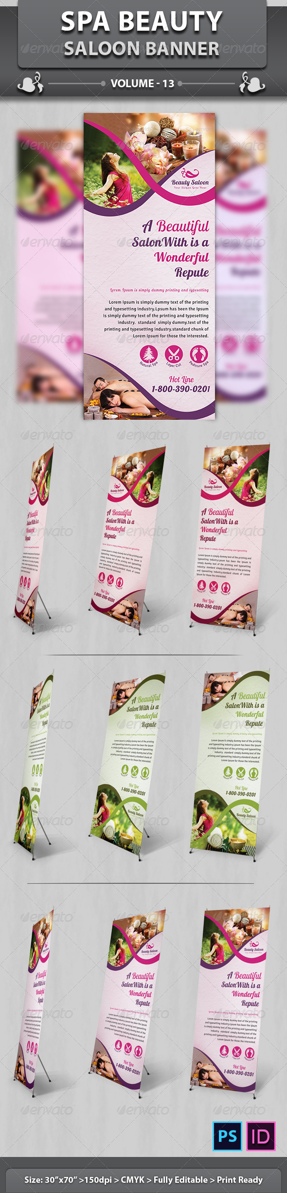 Spa & Beauty Saloon Banner | Volume 13 - Signage Print Templates