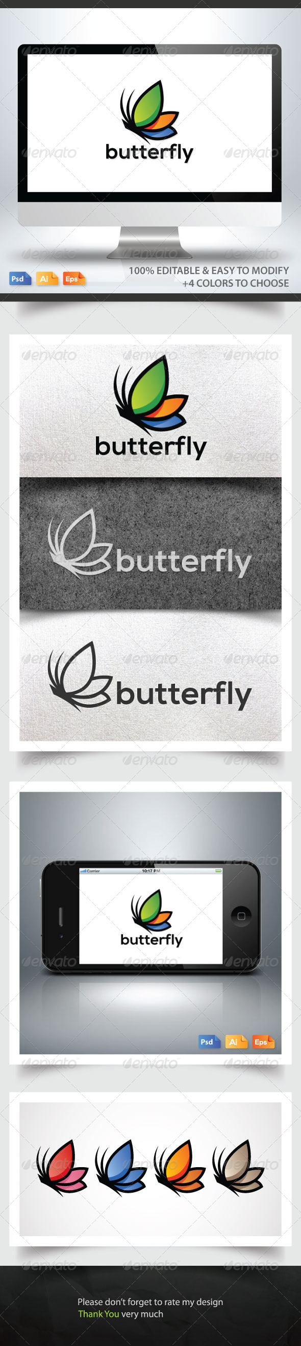 Butterfly Logo - Animals Logo Templates