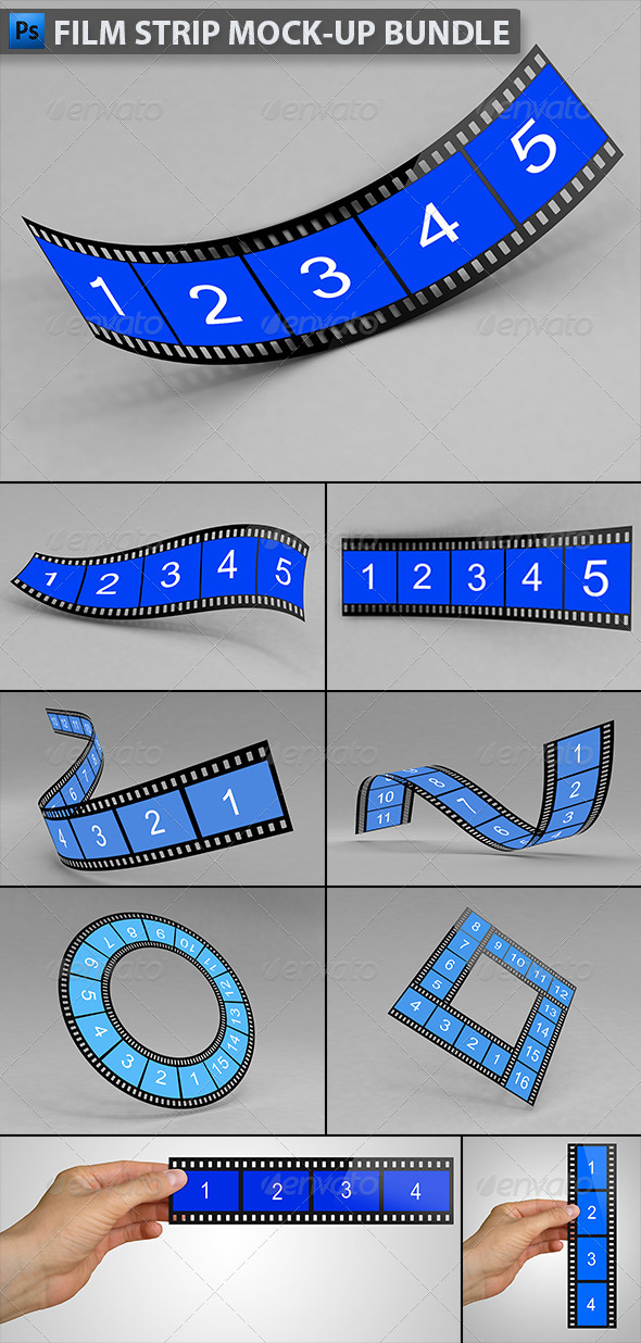 Film Strip Mockup Bundle by themedia GraphicRiver