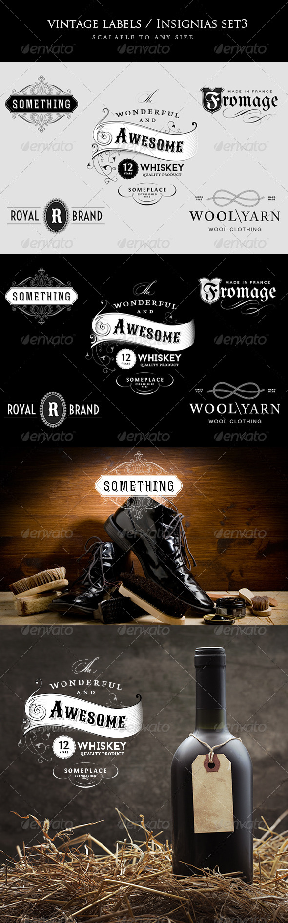 Vintage Logo / Insignia Set 3 - Badges & Stickers Web Elements