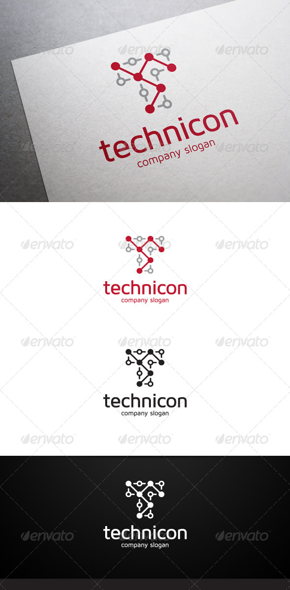 Technicon T Letter Logo - Letters Logo Templates