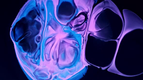 Fluid Art Drawing Abstract Blue and Pink Trendy Acrylic Texture with Colorful Waves alt