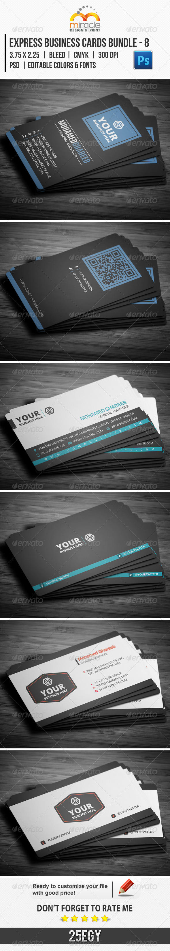 Express Business Cards Bundle - 8 - Corporate Business Cards
