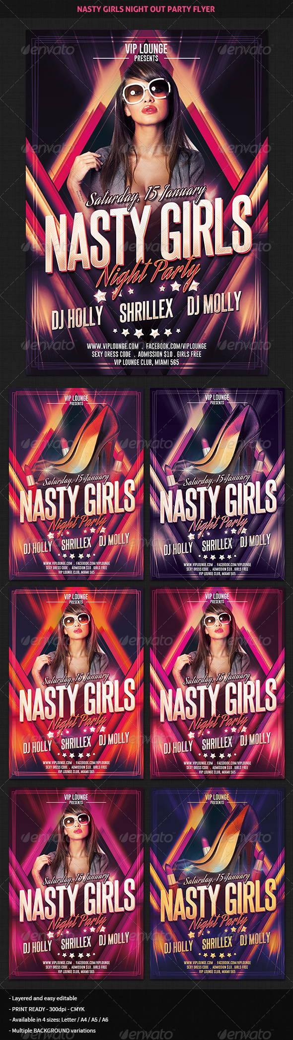 Nasty Girls Night Out Party Flyer - Clubs & Parties Events