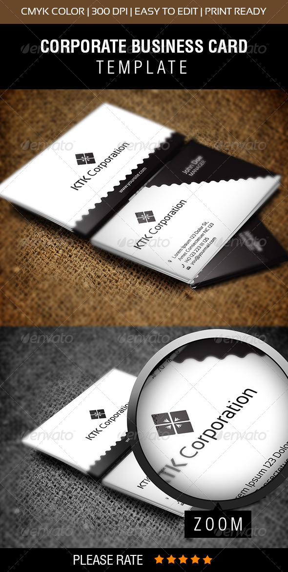 KTK Corporation Business Card - Corporate Business Cards