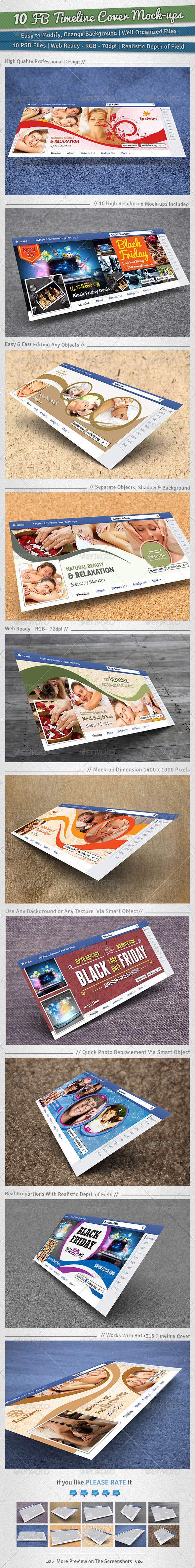 10 Facebook Timeline Cover Mock-ups - Miscellaneous Product Mock-Ups