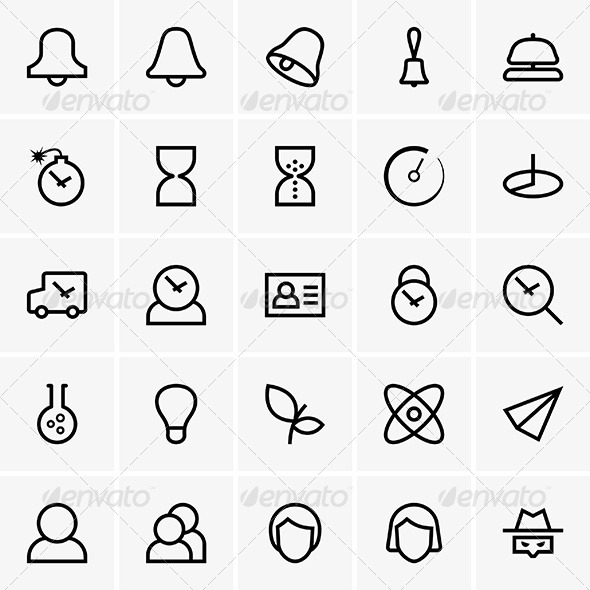 Time Idea and User Icons - Decorative Symbols Decorative