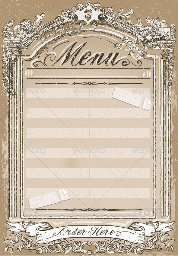 Vintage Graphic Page for Restaurant Menu - Decorative Vectors
