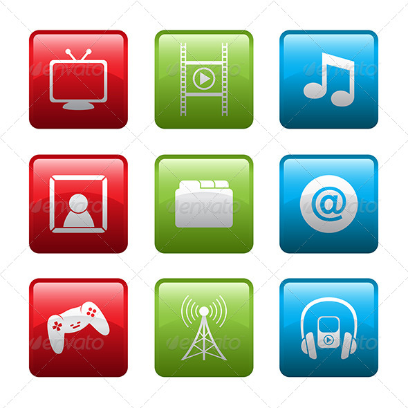 Electronic Entertainment Icons - Web Elements Vectors