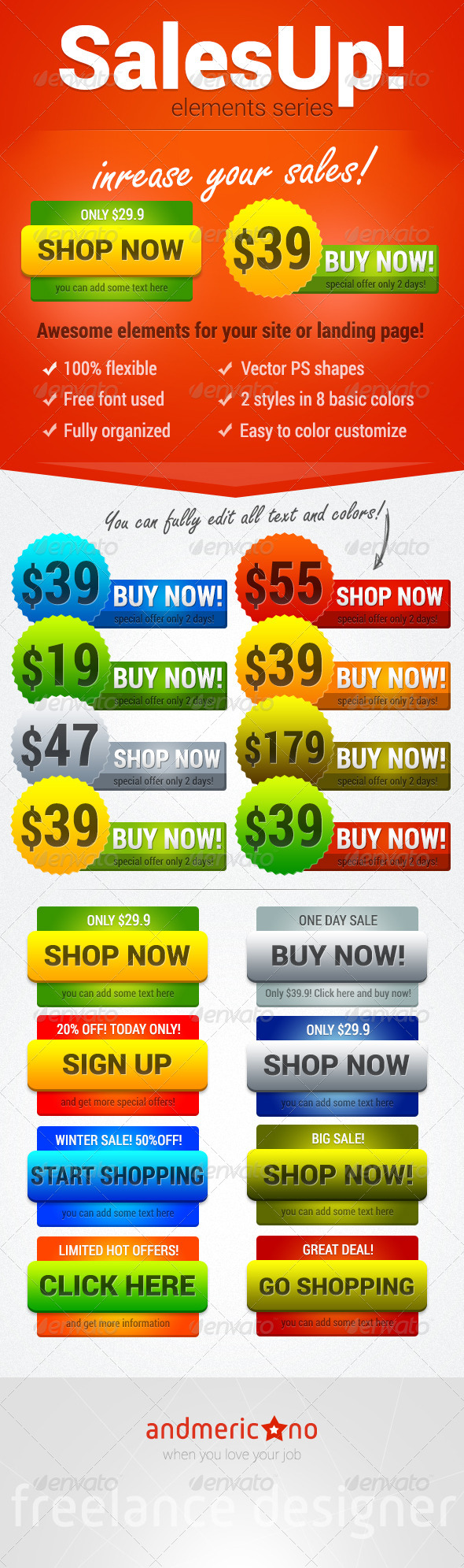 SalesUp Buttons and Badges - Buttons Web Elements