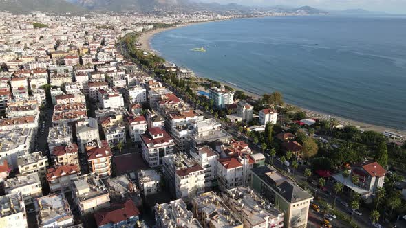 Aerial View Alanya Turkey  Resort Town Seashore alt