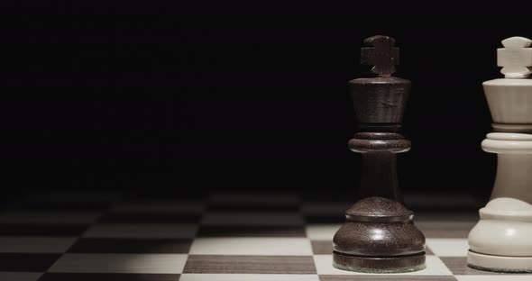 Black and White Chess Kings on Chessboard alt