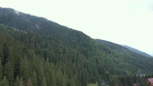 Aerial View of the Carpathian Mountains in Autumn. Ukraine alt