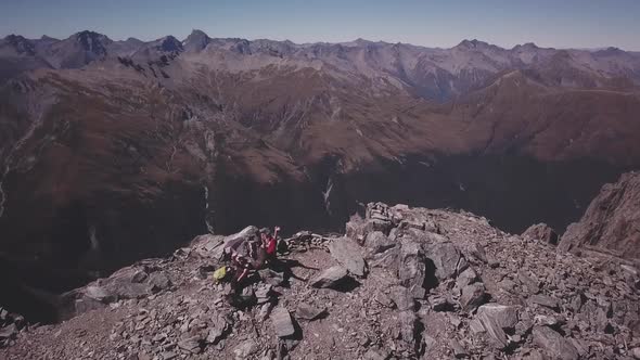 Hikers on Mt Brewster peak