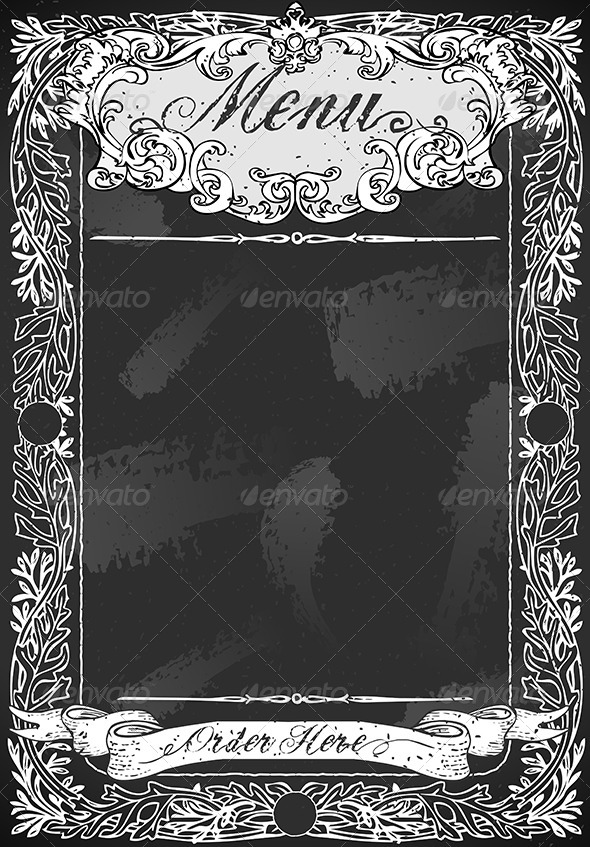 Vintage Blackboard for Restaurant Menu - Decorative Vectors