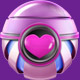 3D Pink Heart Metal Spheres