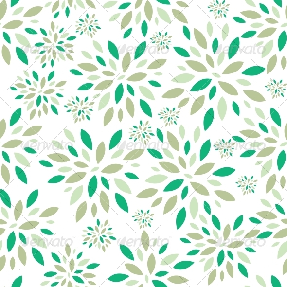 Flower Leaves Seamless Pattern Background Vector I - Flowers & Plants Nature