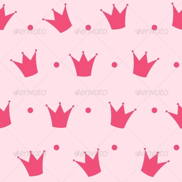 Princess Crown Seamless Pattern Background Vector - Patterns Backgrounds