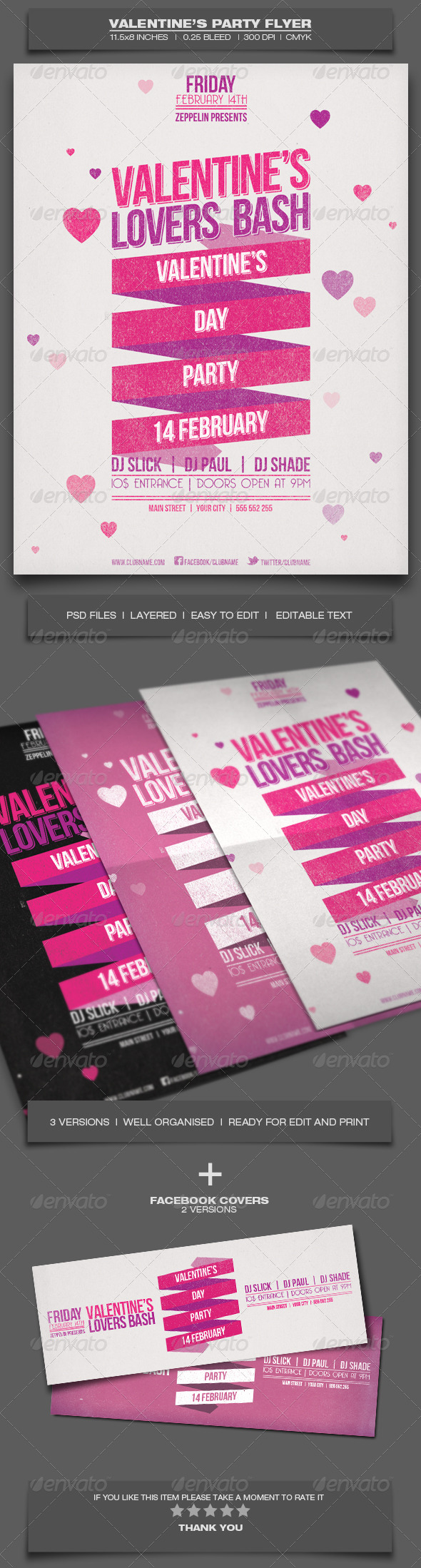 Valentine's Day Party - Event Flyer Template 2 - Holidays Events