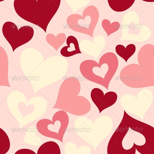 Valentine Seamless Hearts Pattern - Valentines Seasons/Holidays