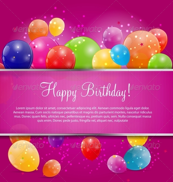 Color Glossy Balloons Background, Vector - Birthdays Seasons/Holidays