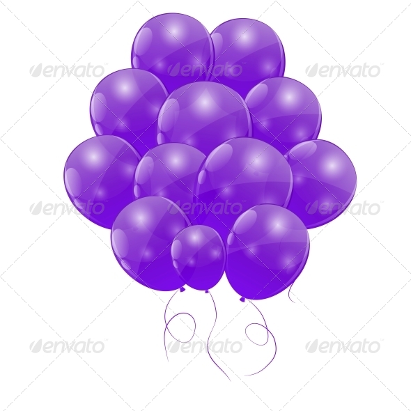 Color Glossy Balloons Background, Vector - Birthdays Seasons/Holidays