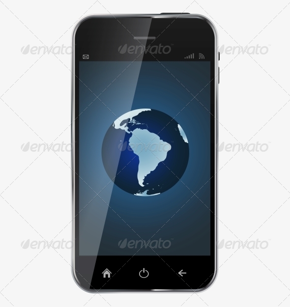 Abstract Design Realistic Mobile Phone - Computers Technology