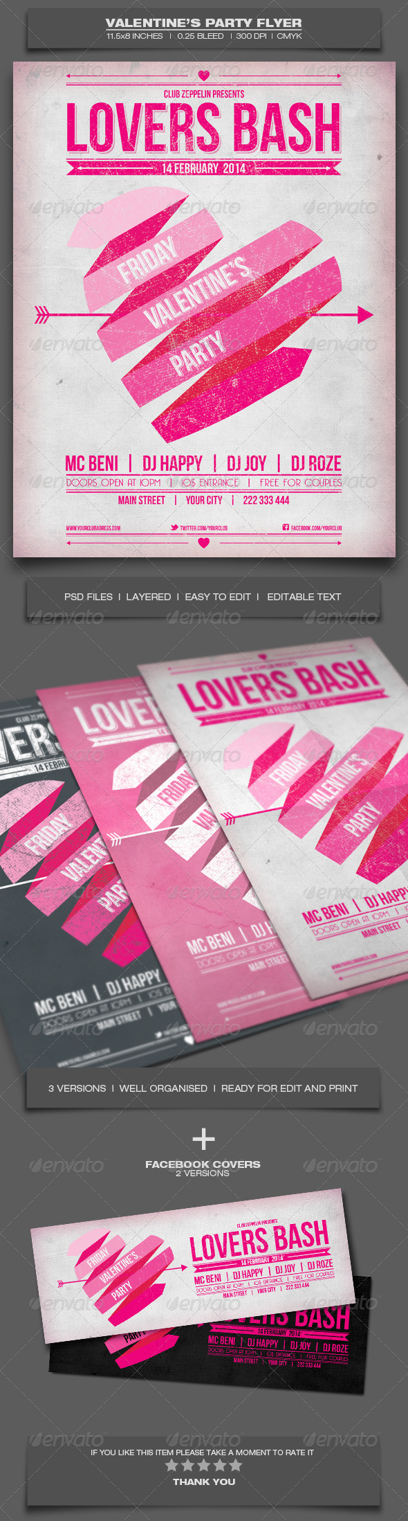 Valentine's Day Party - Event Flyer Template 3 - Holidays Events
