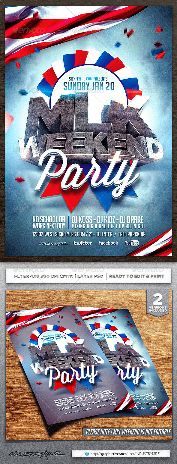 MLK Weekend Flyer Template - Holidays Events