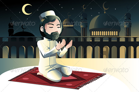 Muslim Praying - Religion Conceptual