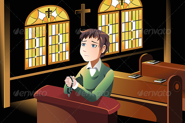 Christian Praying - Religion Conceptual