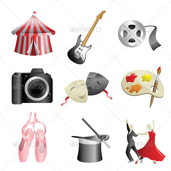 Arts Entertainment Icons - Objects Vectors