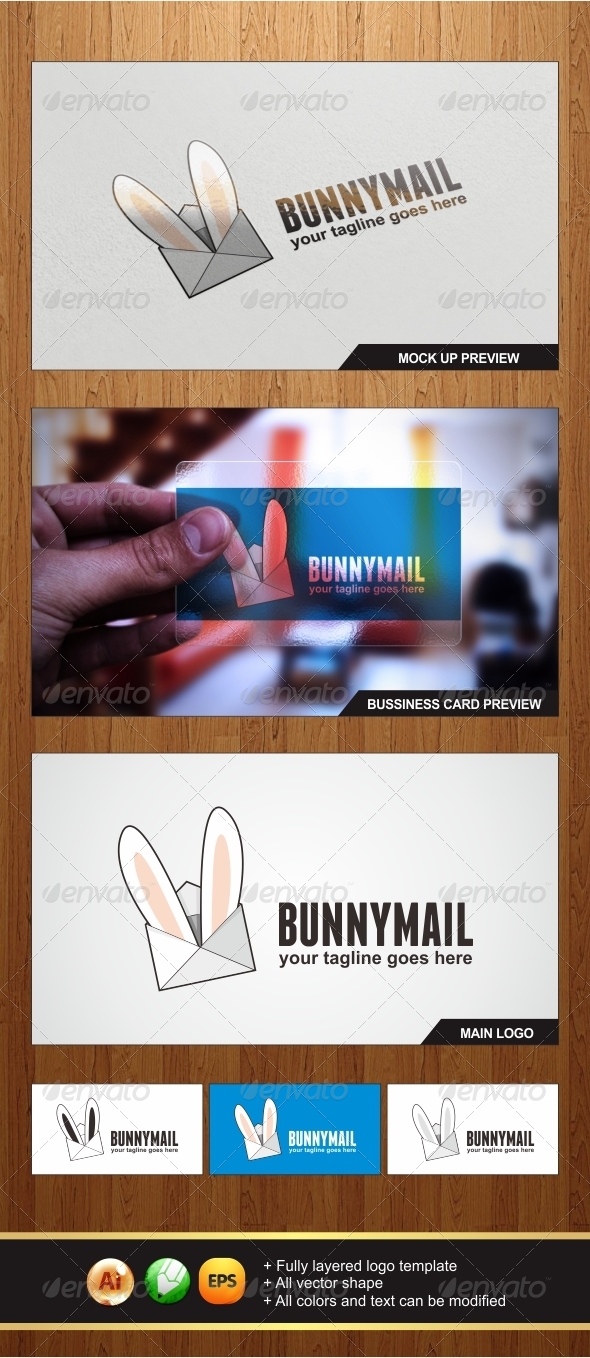 Bunny Mail Logo - Objects Logo Templates
