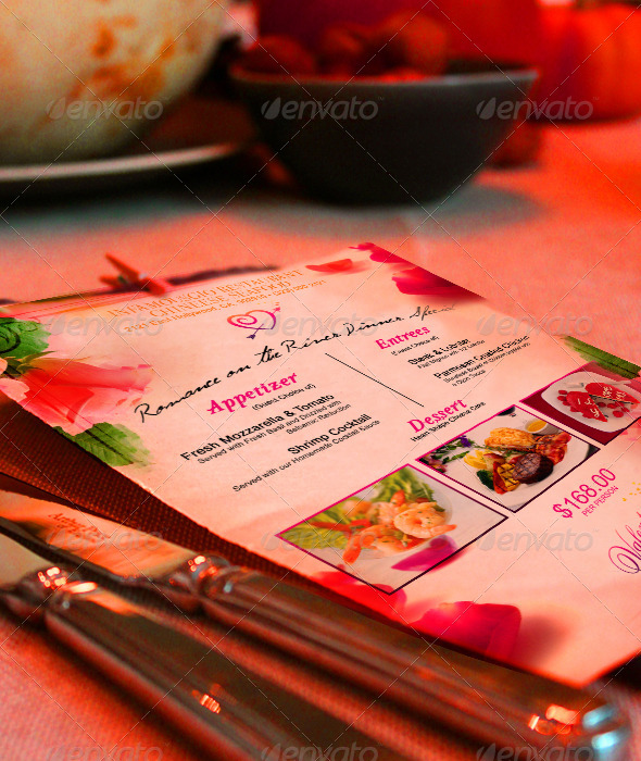 St Valentines Menu 2 - Restaurant Flyers