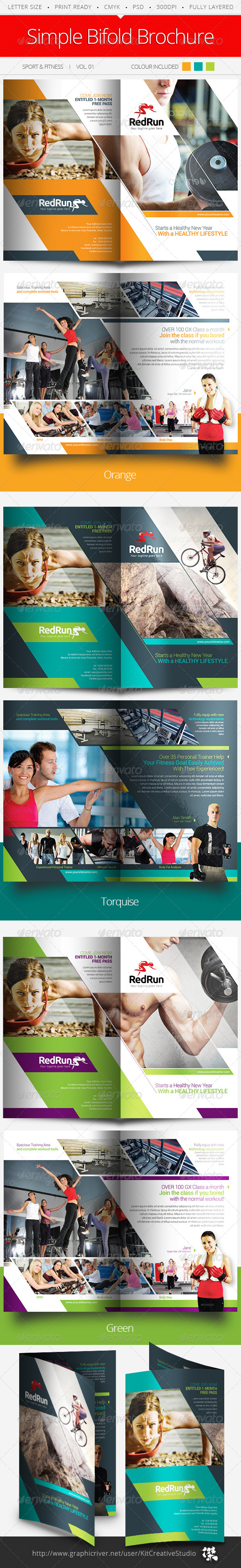 Sport & Fitness Bifold Brochure Vol.01 - Brochures Print Templates