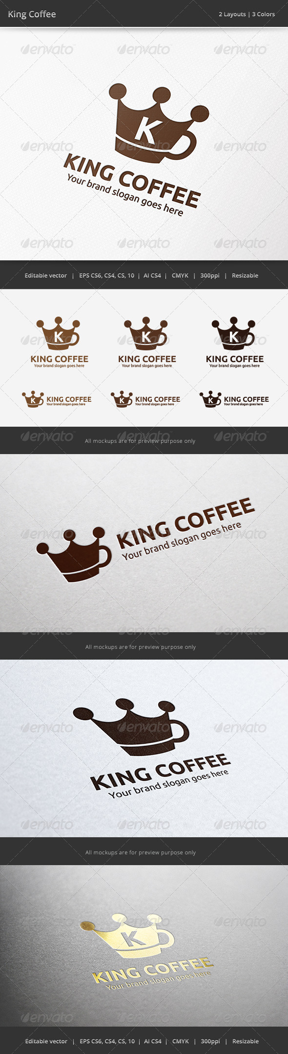King Coffee Logo - Objects Logo Templates