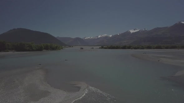 Glacial river aerial footage