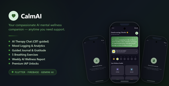 CalmAI - AI Mental Health & Wellness Companion App (Flutter)