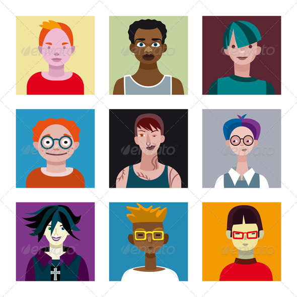 Teenage Boys Avatar Set - People Characters