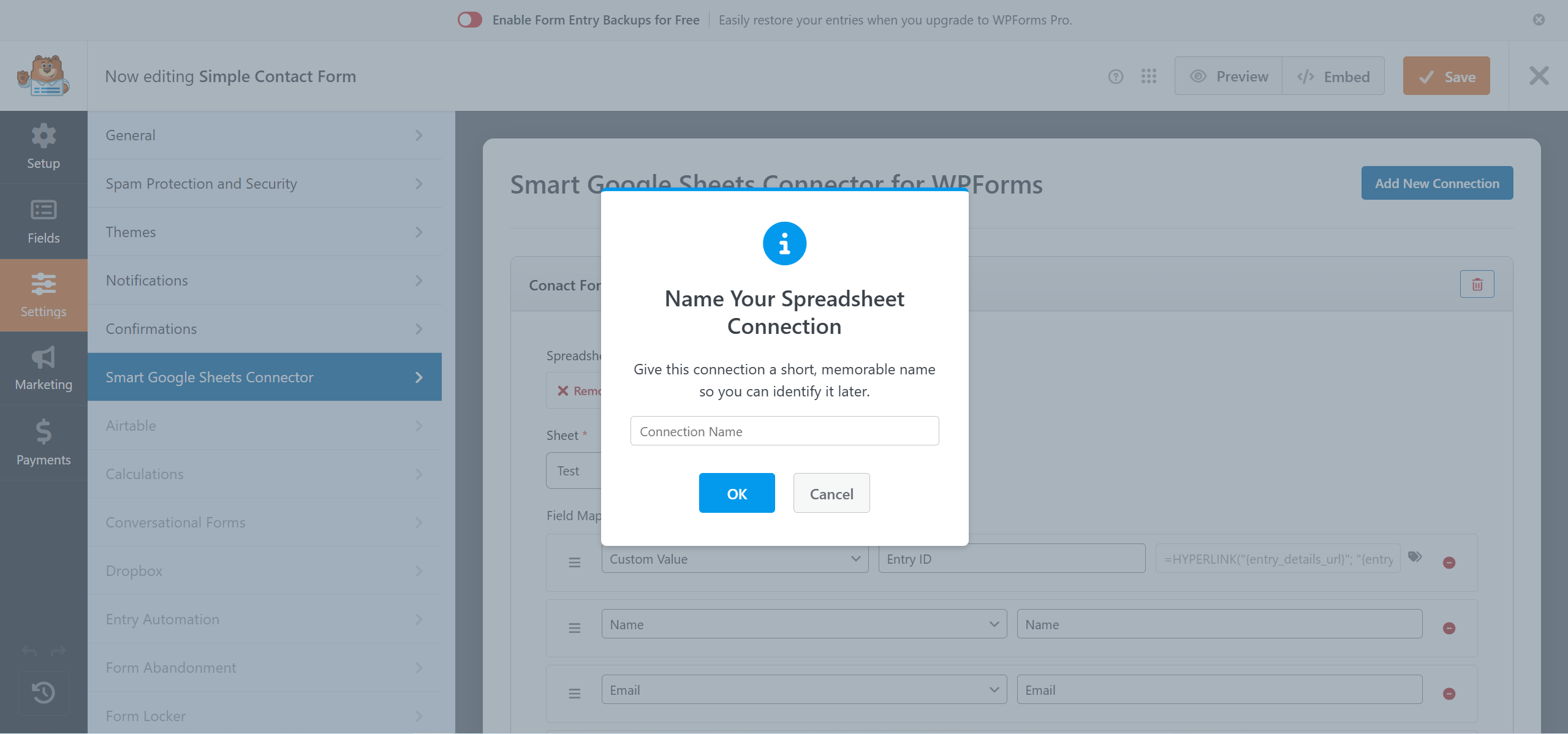 Google Sheets Connector for WPForms - Sync Form Entries to Spreadsheets ...