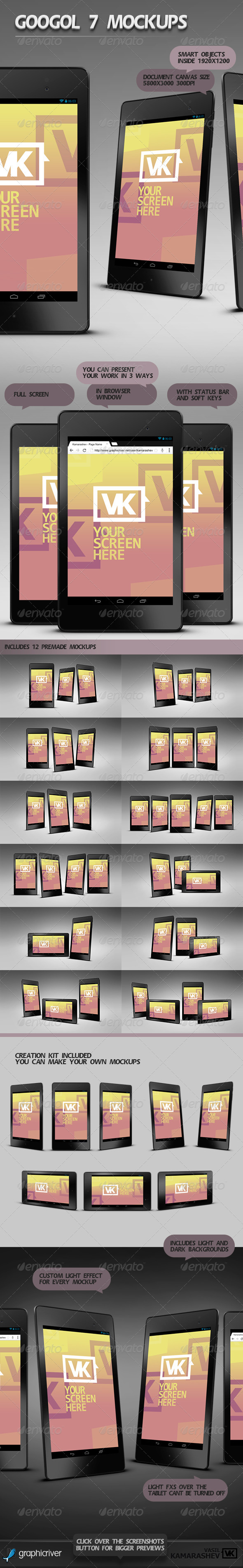 Googol 7 Mockups - Mobile Displays