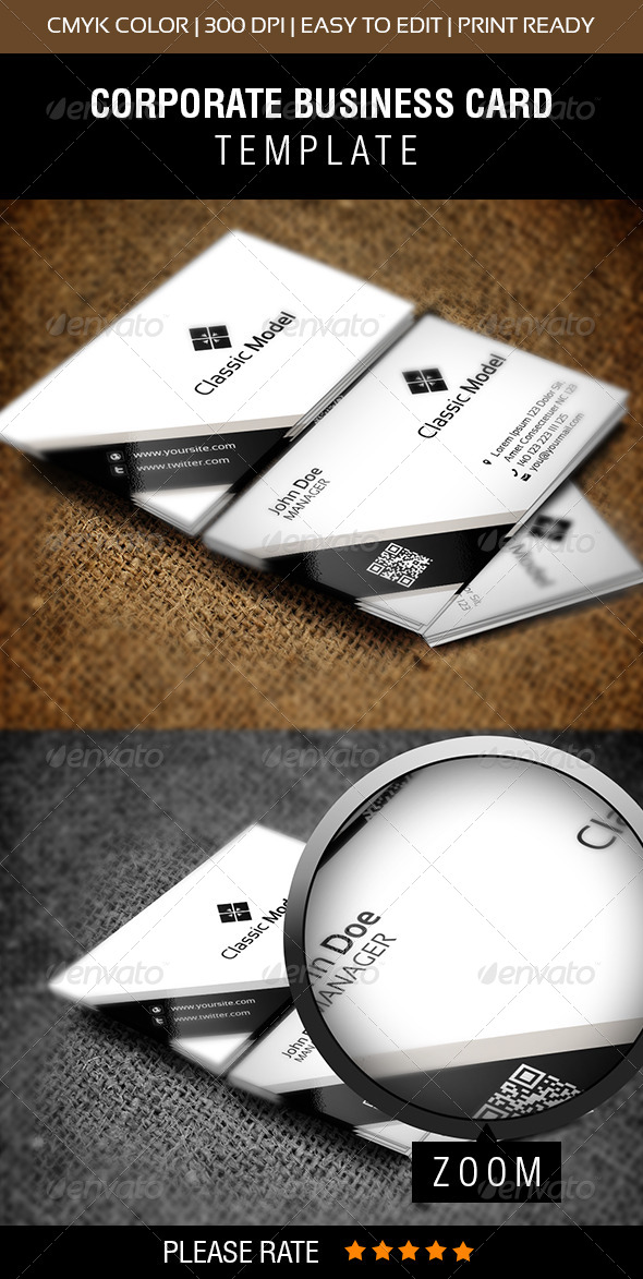 Classic Model Business Card - Corporate Business Cards