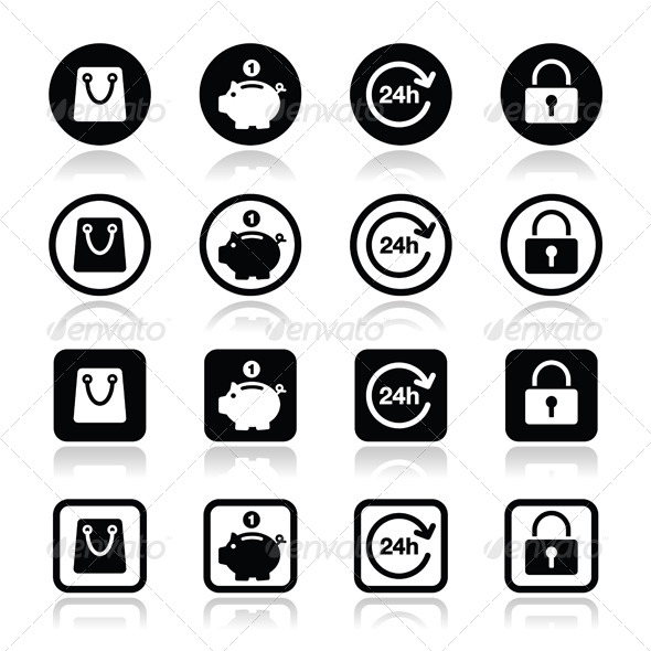 Shopping Icons Set - Retail Commercial / Shopping