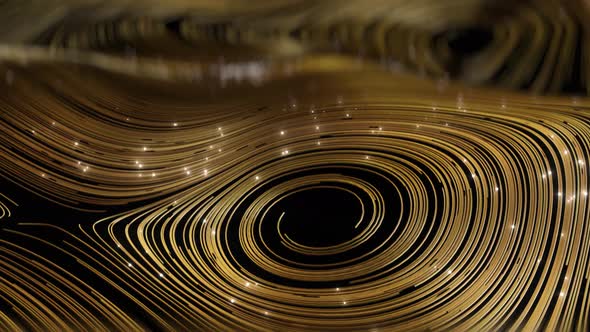Loop Abstract Gold Round Network alt