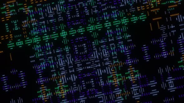 Floating Background of VJ Loop Color Pixel Animation