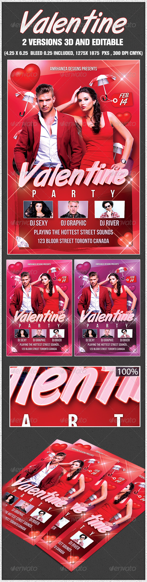 Valentine Flyer Template - Clubs & Parties Events
